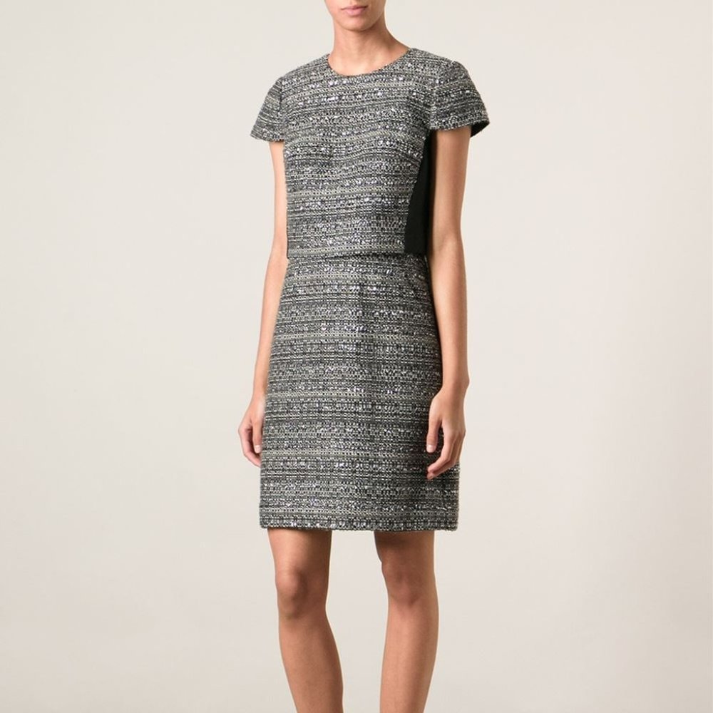 Tory Burch Deandra Boucle Knit Tweed Dress